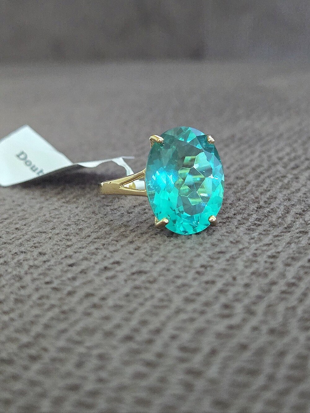 Shivam Paraiba Tourmaline Doublet Quartz Statement Ring💍 - NWT